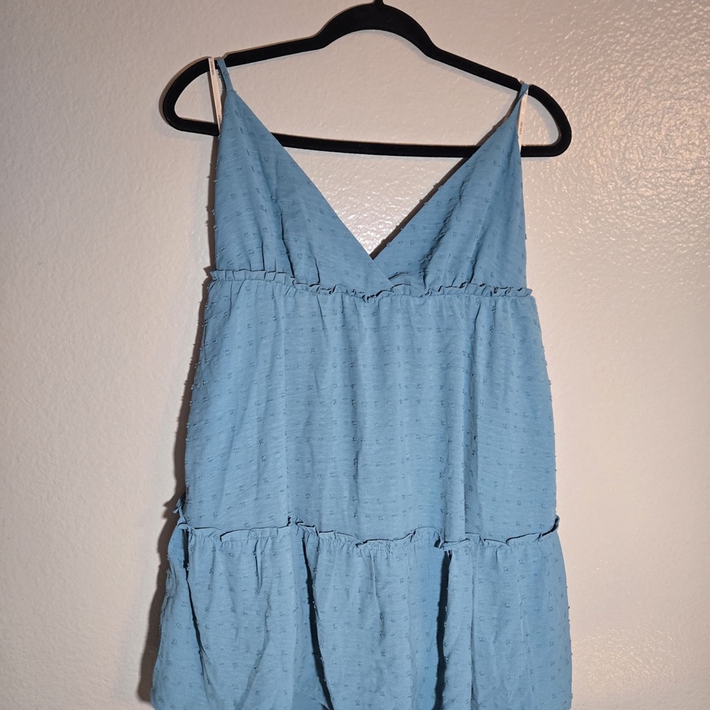 Forever 21 Light Blue Tiered Dress